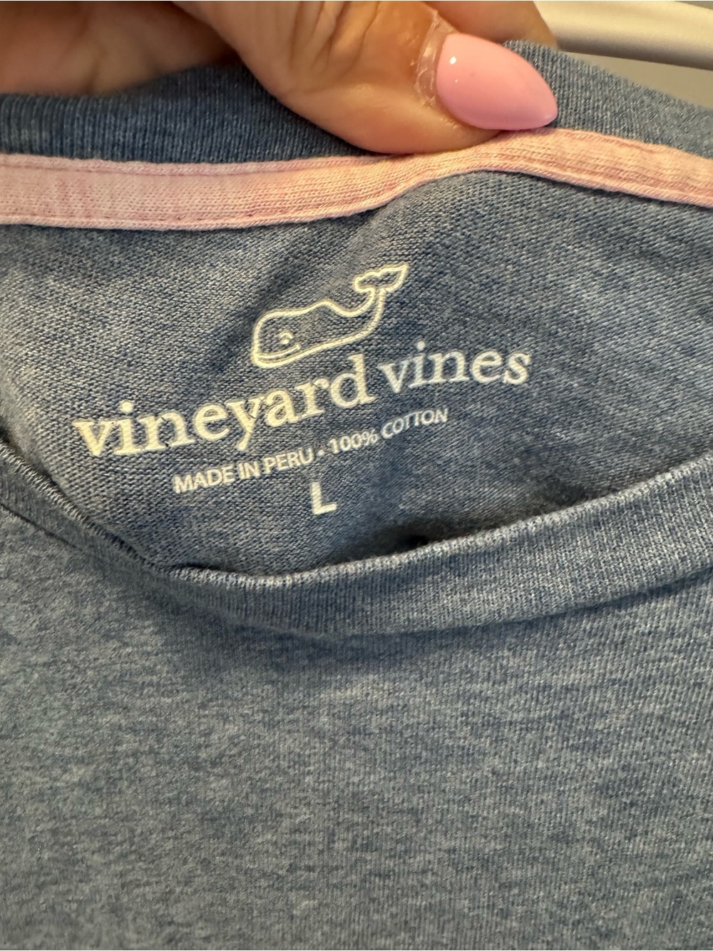 Vineyard Vines Heather Blue Long-Sleeve Pocket Tee - Picture 4 of 4